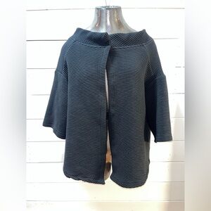 PLEASE Black Ribbed Open Cardigan – Size M